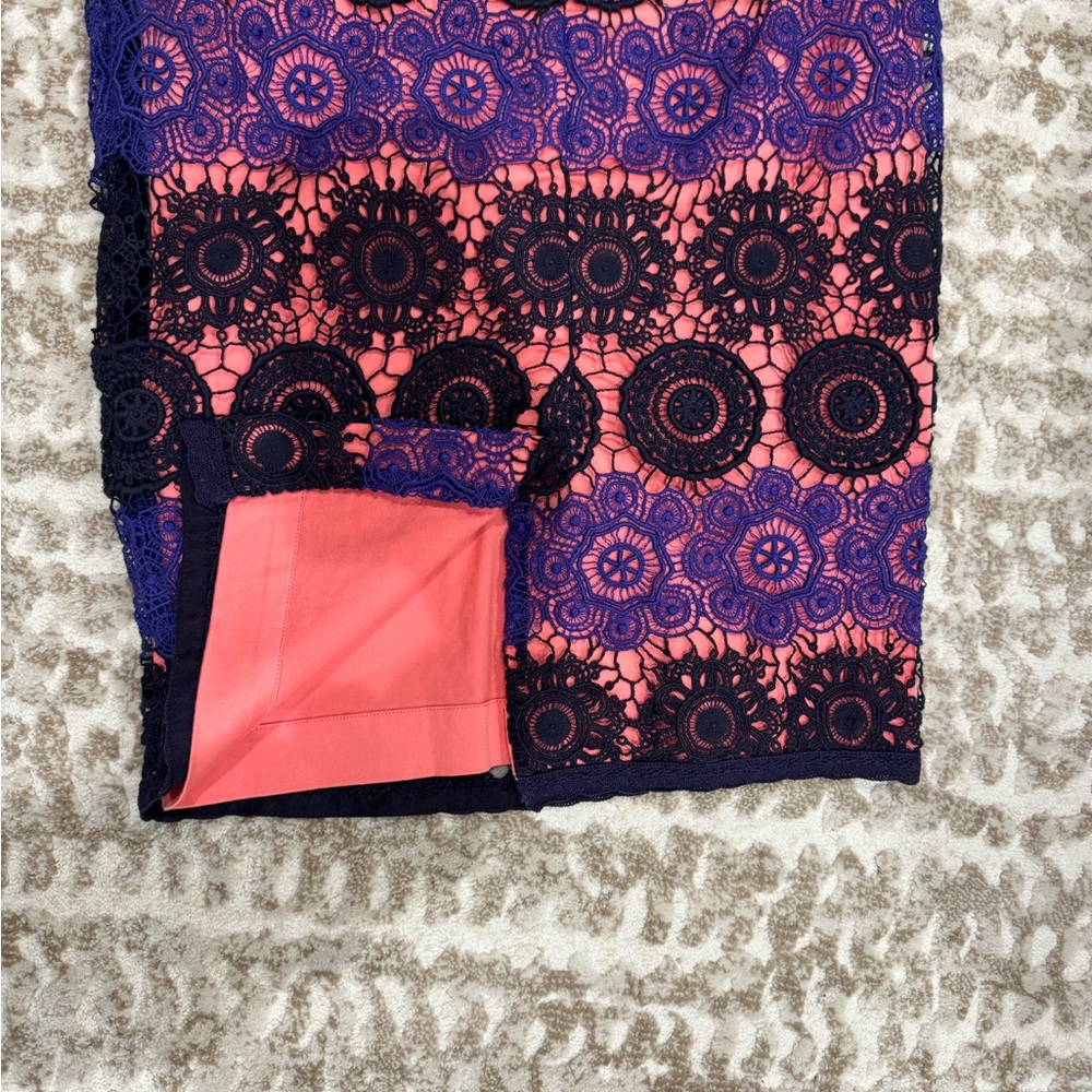 NWT Vintage French Connection Navy Crochet Dress with Collar - Picture 8 of 10